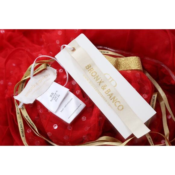 BRONX & BANCO Red Lace Maxi Dress Sleeveless Gown Size 2 Formal Evening - Picture 15 of 16